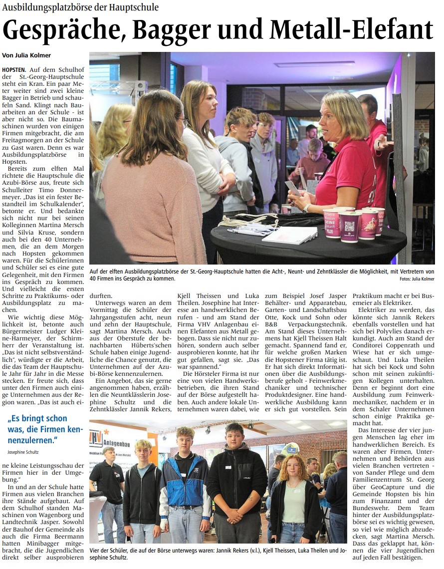 Ibbenburener Volkszeitung 12.09.2025   Julia Kolmer AutorinCivz.medien GmbH  Co. KG  alle Rechte vorbehalten