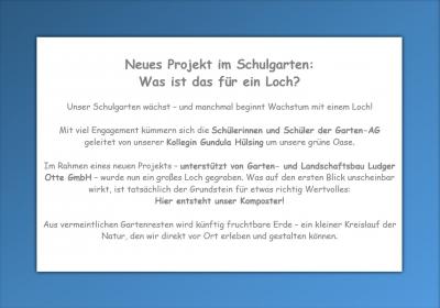 Neues Projekt Schulgarten
